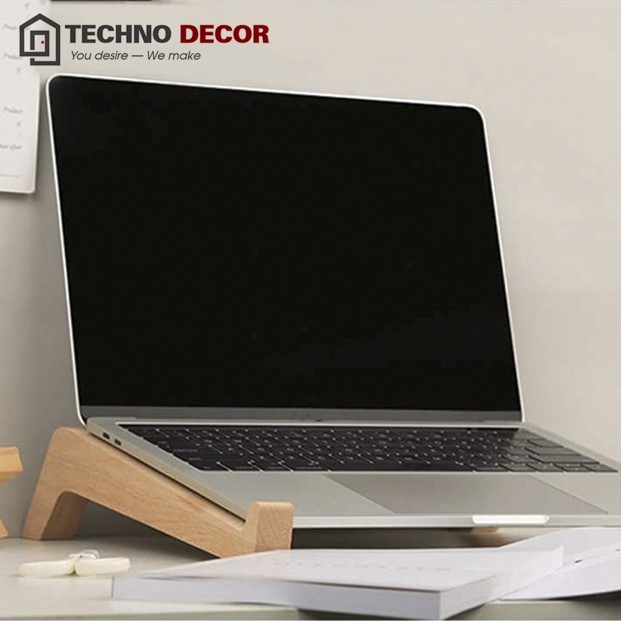 Giá Đỡ Laptop Gỗ Để Bàn Tản Nhiệt Tự Nhiên TechnoDecor Giá Đỡ Ipad Chống Mỏi Cổ Gấp Gọn Dành Cho Macbook Ipad Tablet