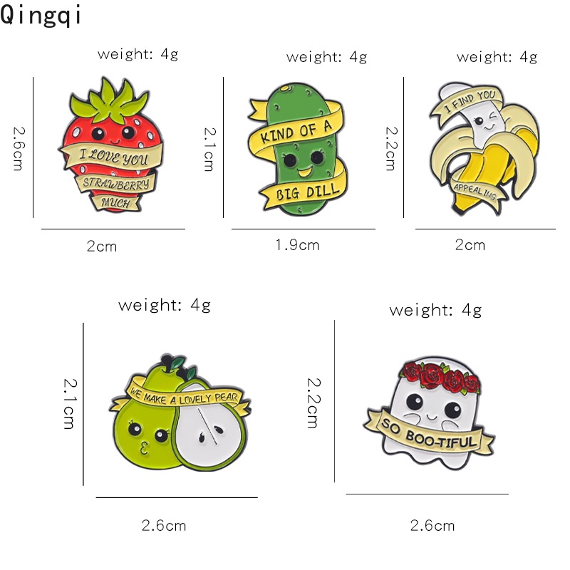 Ghim cài áo Miss Zoe hình trái cây dễ thương tùy chọn