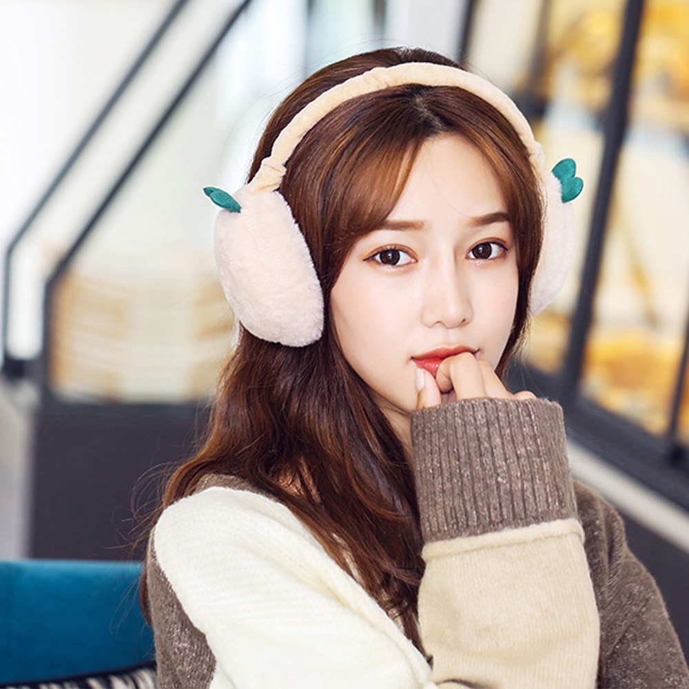 Chụp tai giữ ấm chống gió bằng vải lông nhiều màu dễ thương có thể gấp gọn thoải mái cho nữ