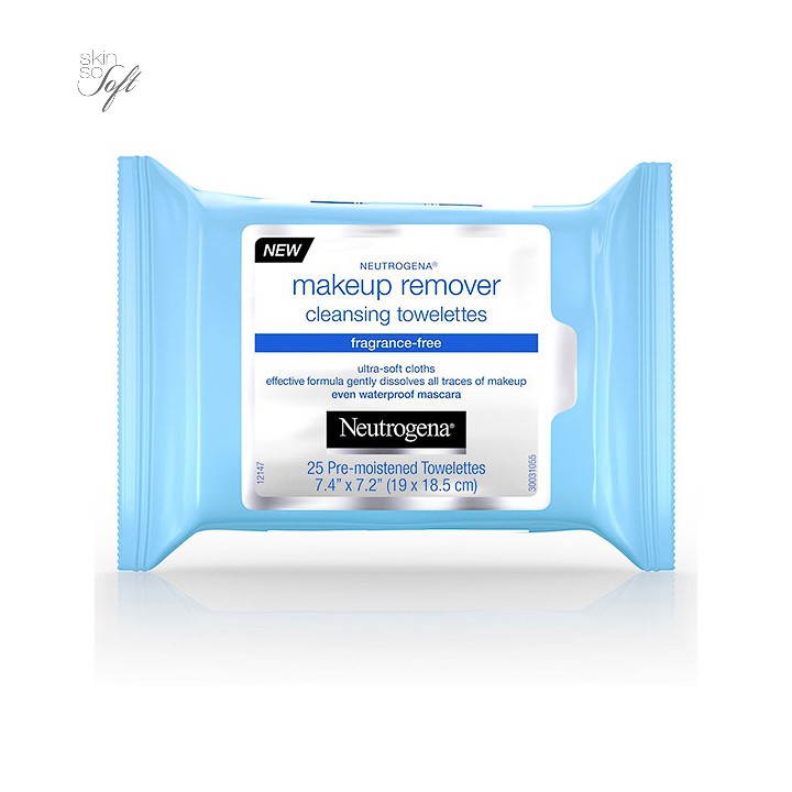 Khăn Ướt Tẩy Trang Neutrogena Makeup Remover Cleansing Towelettes Fragance Free - skinsosoft