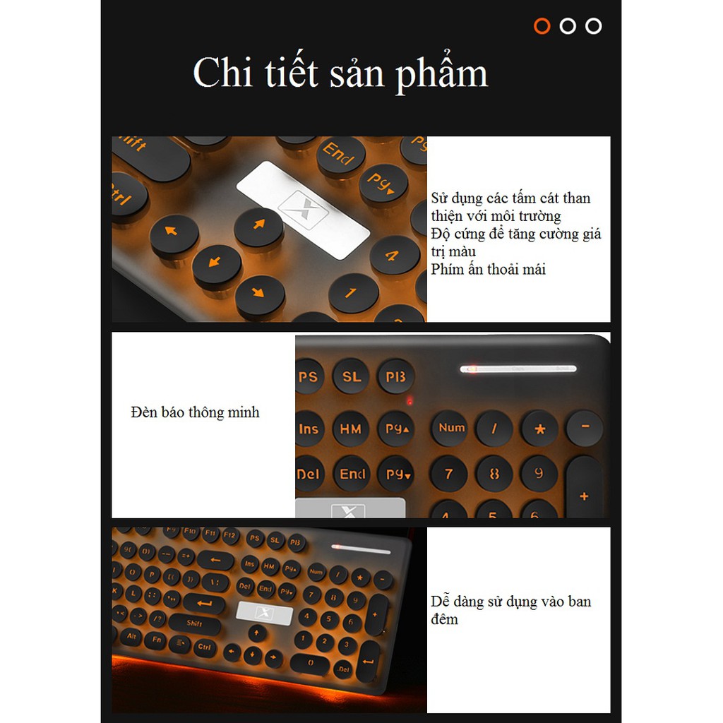 Bàn phím chuột bluetooth ❤️FREESHIP❤️ Bộ bàn phím chuột không dây cao cấp - Bộ bàn phím chuột đèn led phát sáng N528