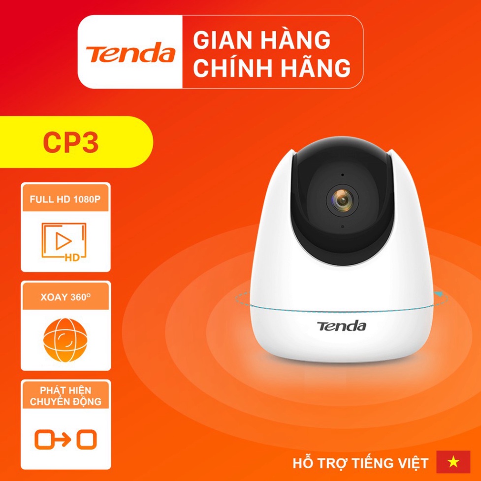 Camera IP Wifi Tenda CP3 Full HD 1080P 360° Kèm thở nhớ