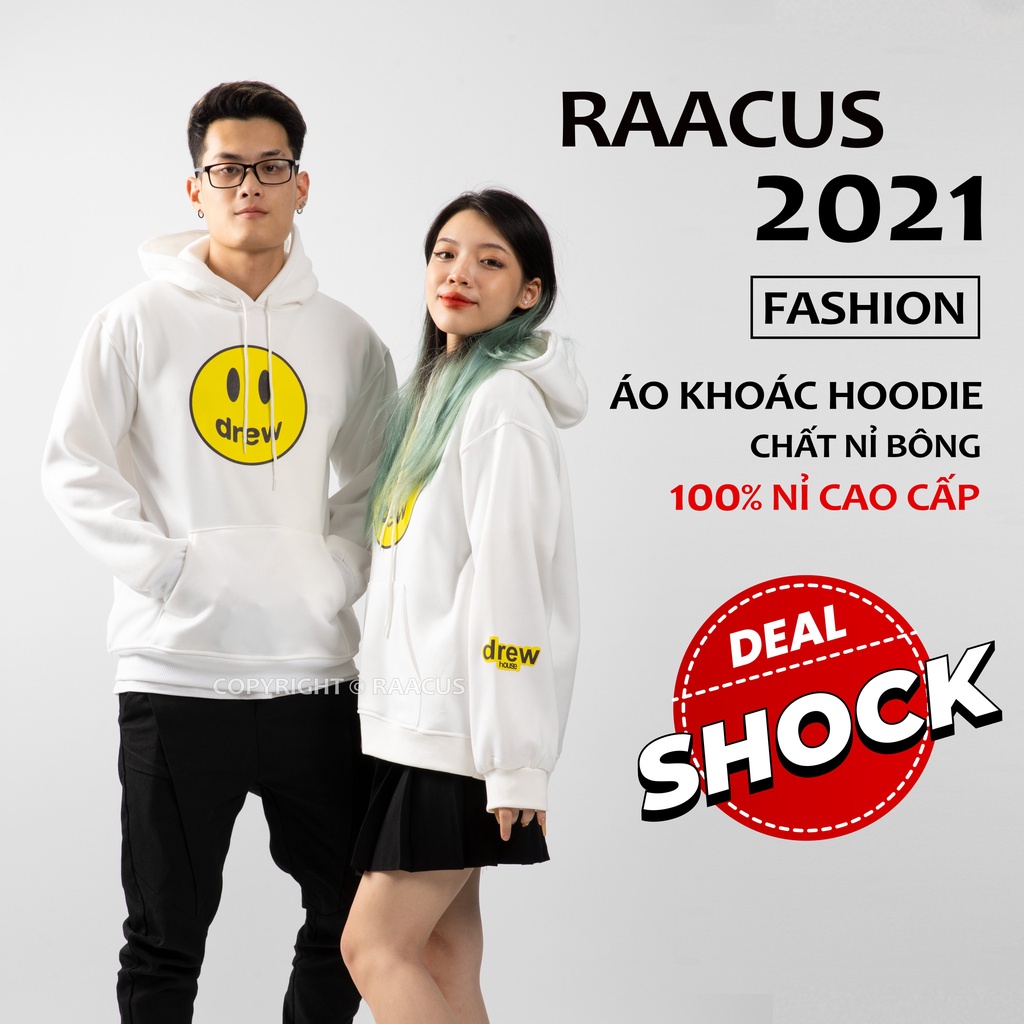 Áo khoác nỉ hoodie nam nữ DREW chất nỉ bông, áo nỉ hoodies nam nữ unisex Raacusstore