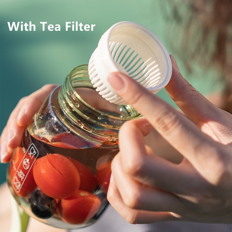 Bình nước DILLER D63 400 ml/ 550ml bằng PC không chứa BPA có lõi lọc trà tiện dụng mang đi hoặc chơi thể thao