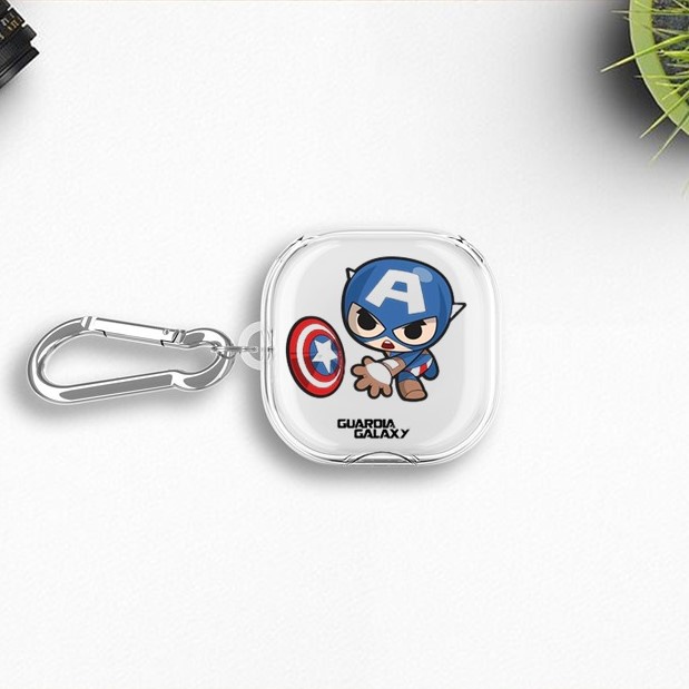 Bao Case TPU trong suốt hoạt hình dễ thương cho tai nghe Galaxy Buds 2/ Buds 2 Pro có móc treo
