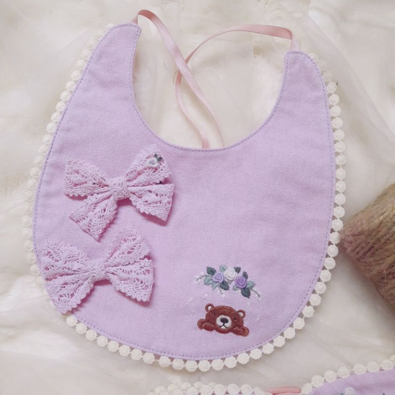 Yếm thêu/ Turban/ Cài tóc/ Kẹp tóc thêu tay cho mẹ và bé