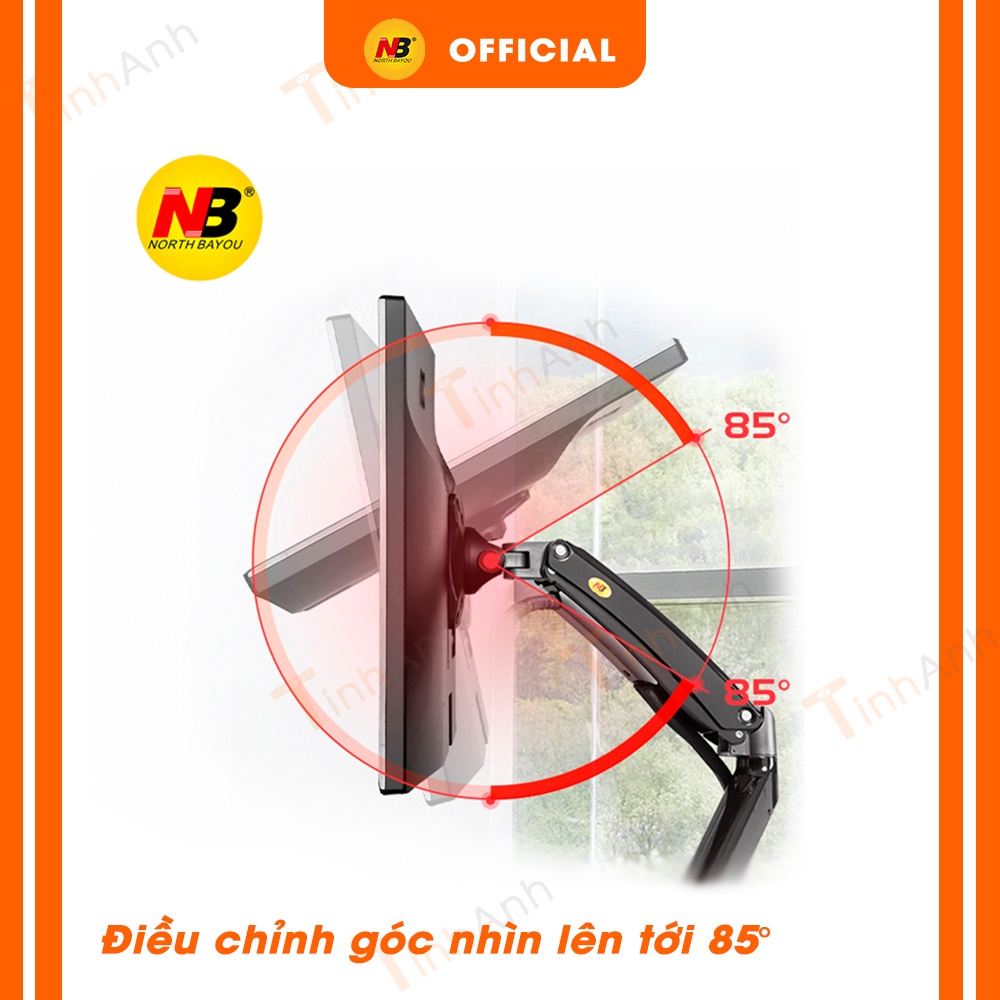 Giá đỡ treo màn hình máy tính 17-27 inch NB F100A kẹp bàn làm việc xoay 360 độ đa năng cao cấp
