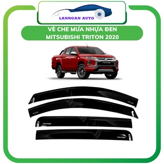 Bộ vè che mưa xe mitsubishi triton 2017-2021 - vè mưa đen nhựa abs hàng cao cấp