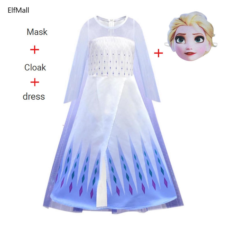 Bộ Đầm Hóa Trang Elsa 2 Mảnh Dành Cho Bé Gái Từ 3-10 Tuổi