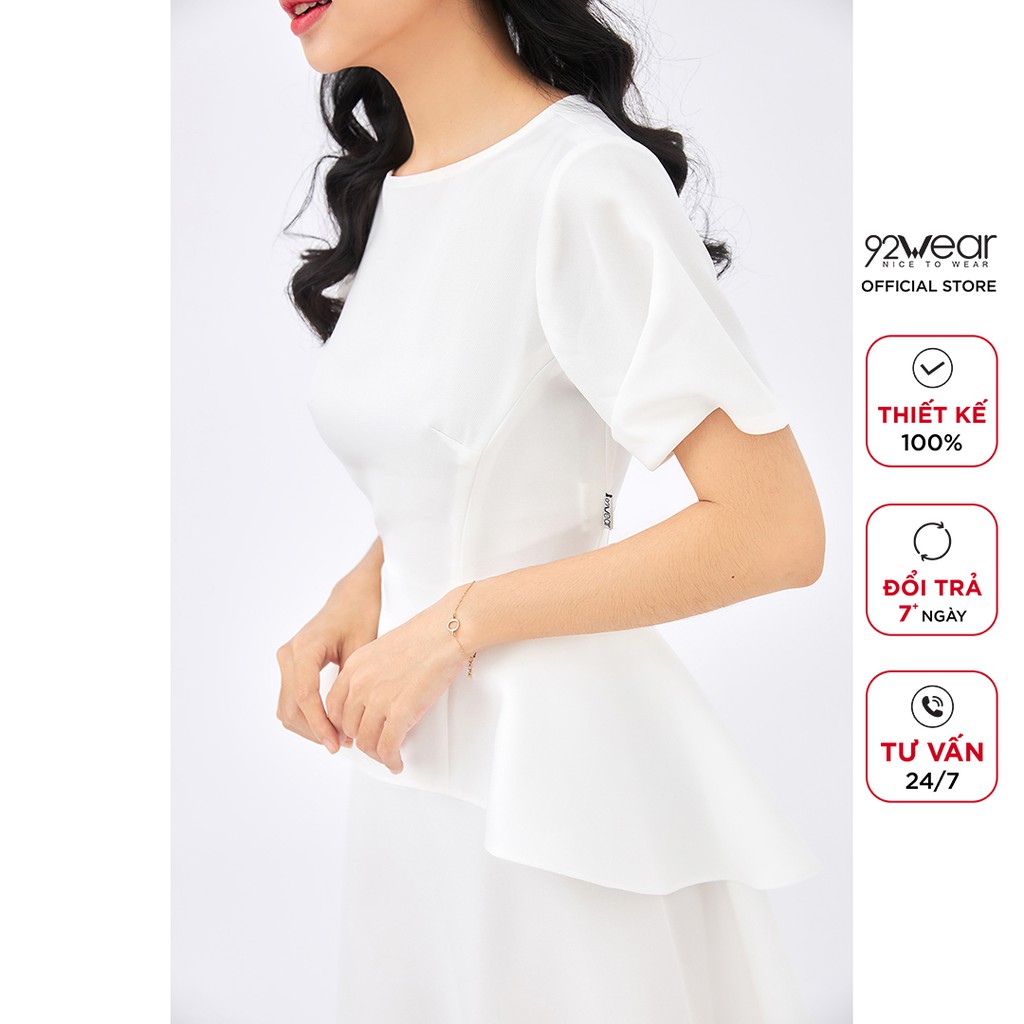 Đầm xòe 2 tầng 92WEAR váy công sở thanh lịch, tôn dáng phái đẹp DEW1088 | BigBuy360 - bigbuy360.vn