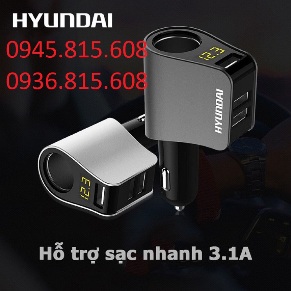 Tẩu sạc điện thoại trên ô tô. Sạc nhanh Hàng HYUNDAI chất lượng cao.