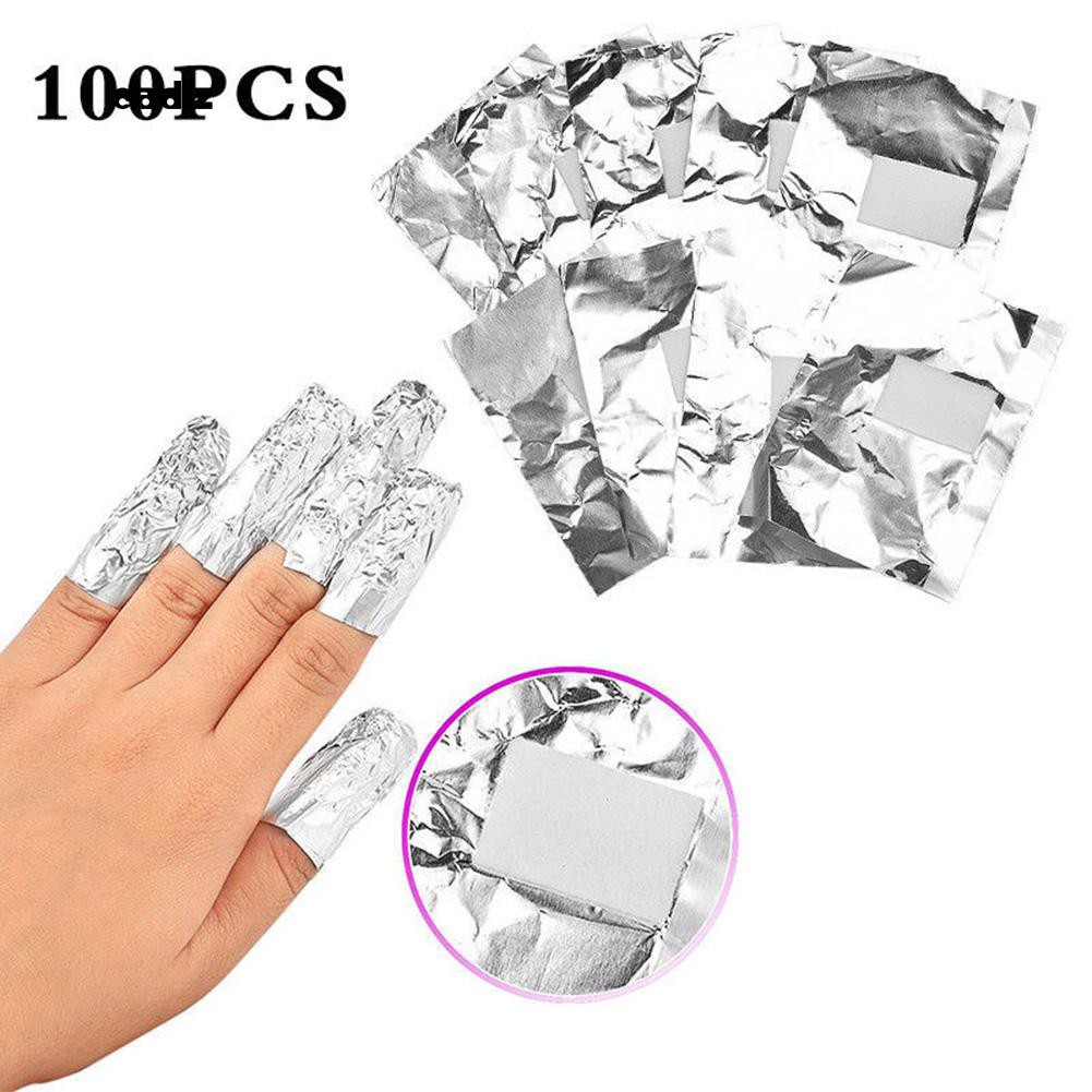 [Hàng mới về] 100 miếng giấy bạc bọc móng tay