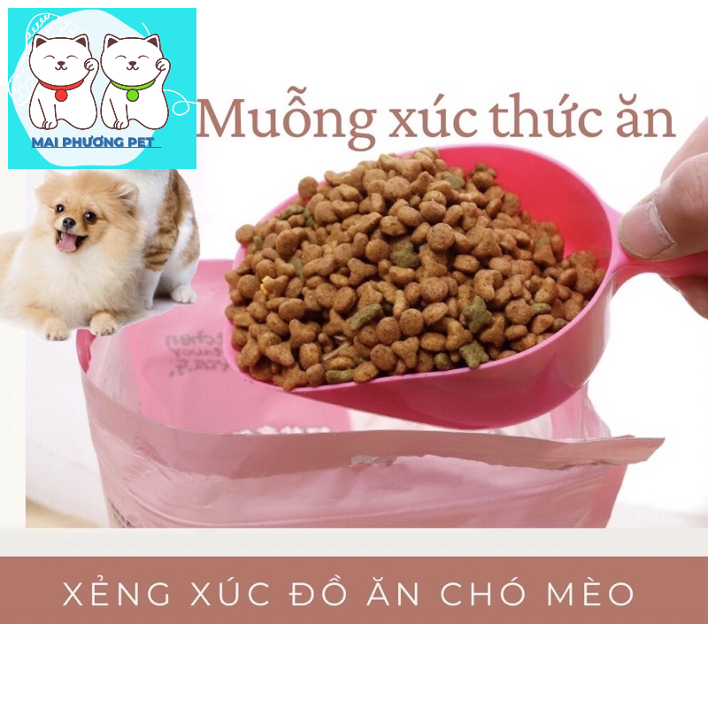 Xẻng xúc thức ăn cho chó mèo đủ màu 23x9cm