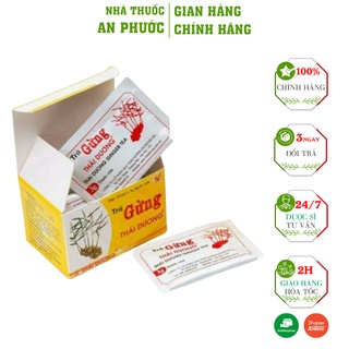 Trà Gừng Thái Dương ⚡ CAM KẾT CHẤT LƯỢNG  ⚡  Hộp 10 Gói,  Làm ấm cơ thể, tăng cường tuần hoàn máu