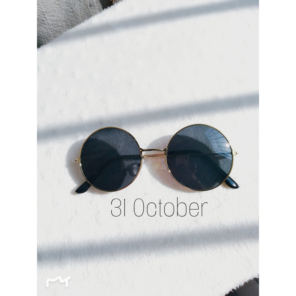 kính ulzzang gọng vàng mắt râm đen | BigBuy360 - bigbuy360.vn