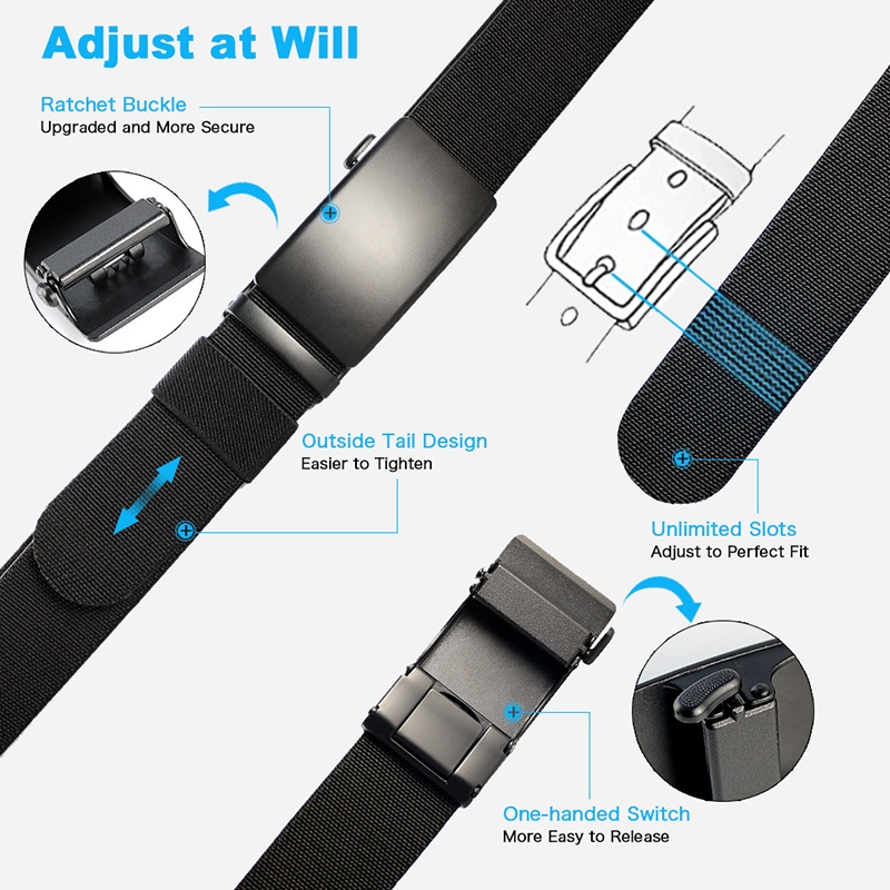 Thắt Lưng Nam Vải Dù Khóa Kim Loại Phong Cách Quân Đội