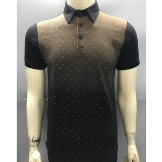 Áo thun nam giá rẻ polo vải trơn tay ngắn có cổ Áo Thun Nam có cổ Massimo Đen Vàng LAT0017