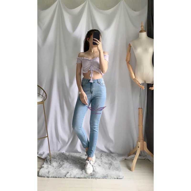 [BIGSIZE] Quần skinny jean nữ ôm lửng 9 tấc lưng cao co giãn Nhipham shop/cạp cao/vnxk