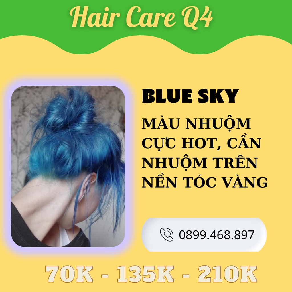 Thuốc nhuộm tóc màu xanh Coban, Xanh đại dương, BLUE SKY - Hair Care Q4