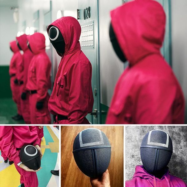 ✅CÓ SẴN✅Mặt nạ hoá trang cosplay nhân vật lính hình tròn tam giác hình vuông phim Squid Game trò chơi con mực Halloween