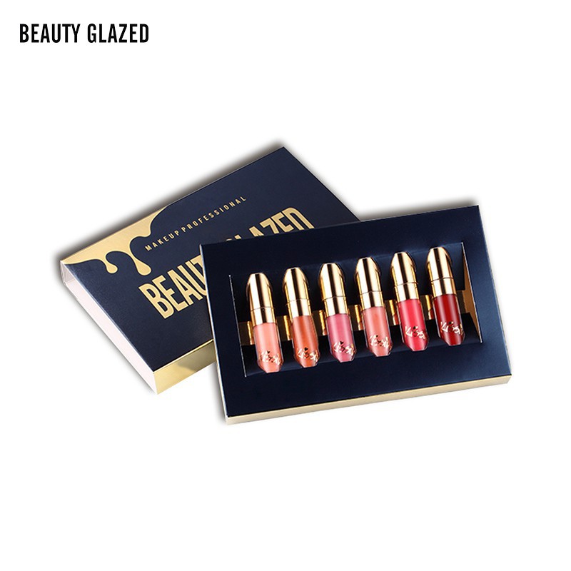 [Hàng mới về] Set 6 thỏi son kem BEAUTY GLAZED lâu trôi hiệu ứng lì | BigBuy360 - bigbuy360.vn