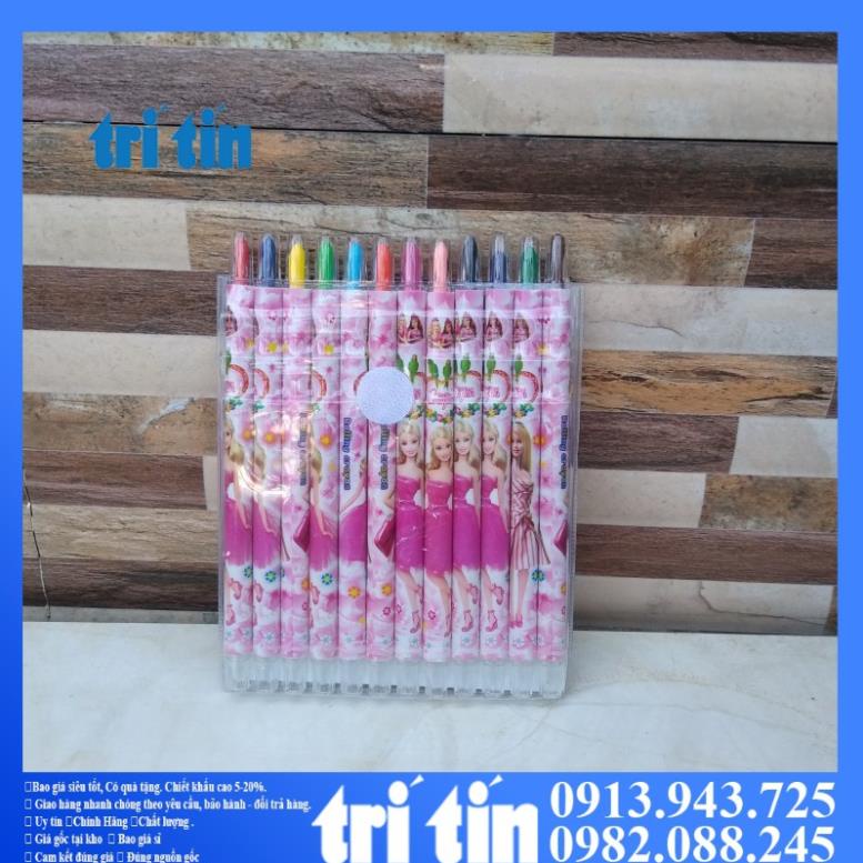 Bút sáp tô màu loại vặn cho bé 12-18-24 màu - nguyenquynhtrambev