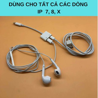 [Khánh linh]Cáp chia cổng iphone 7, 8, X, XS MAX[backup]