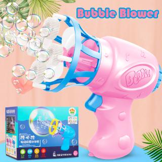 2 in 1 Bubble Blower Fan Electric Automatic Bubble Gun Bubble Maker Kids Toys (with 2 Bubble Water)
