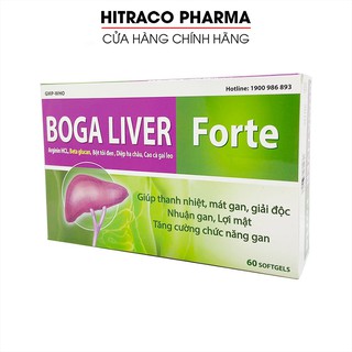 Bổ gan BOGA LIVER mát gan, giải độc gan, tăng cường chức năng gan - Hộp 60 viên