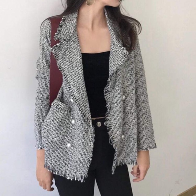 Áo khoác dạ tweet mỏng nhẹ