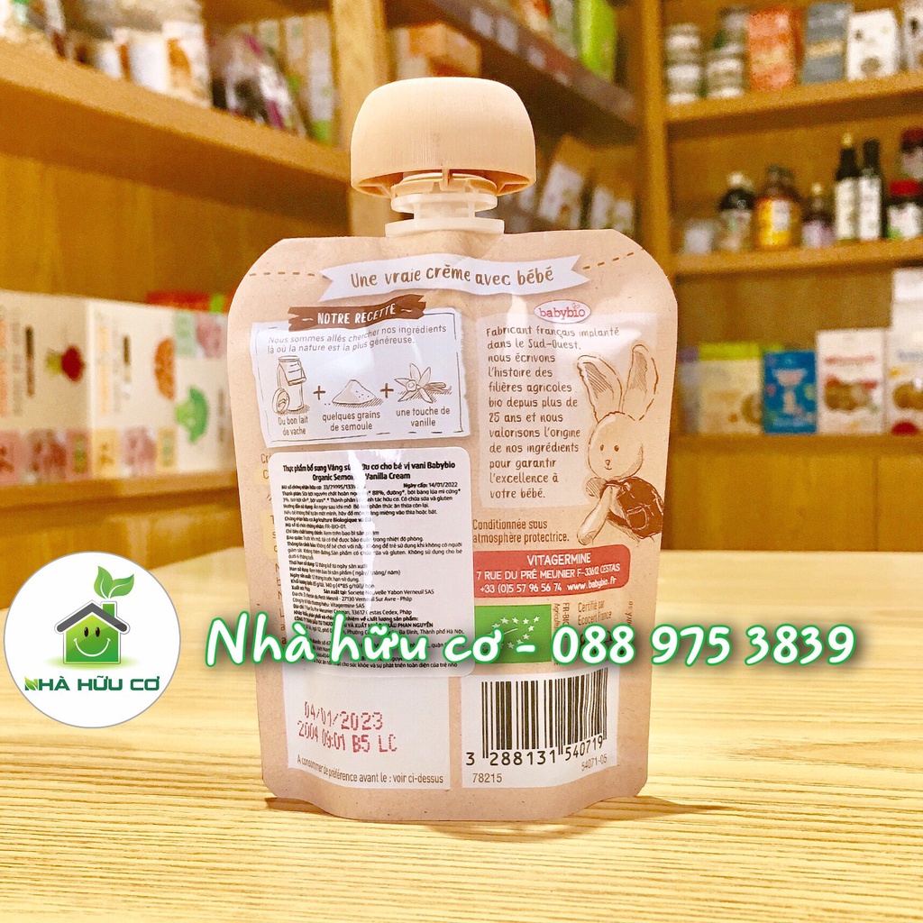 VÁNG SỮA hữu cơ cho bé vị cacao Babybio 85g (≥ 8 tháng)  - Date: 10/2023 - Nhà hữu cơ