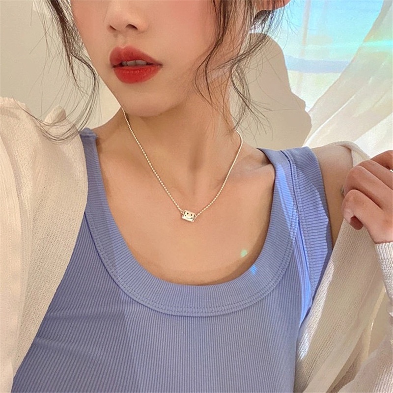 Vòng cổ chuỗi hạt 2022 mặt hình mặt cười thời trang phong cách Hàn Quốc cho nữ