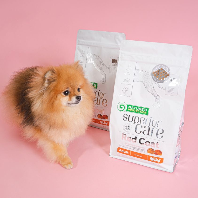 Thức ăn cho chó trưởng thành không ngũ cốc dưỡng lông chó màu nâu đỏ NATURE’S PROTECTION SUPERIOR CARE RED COAT