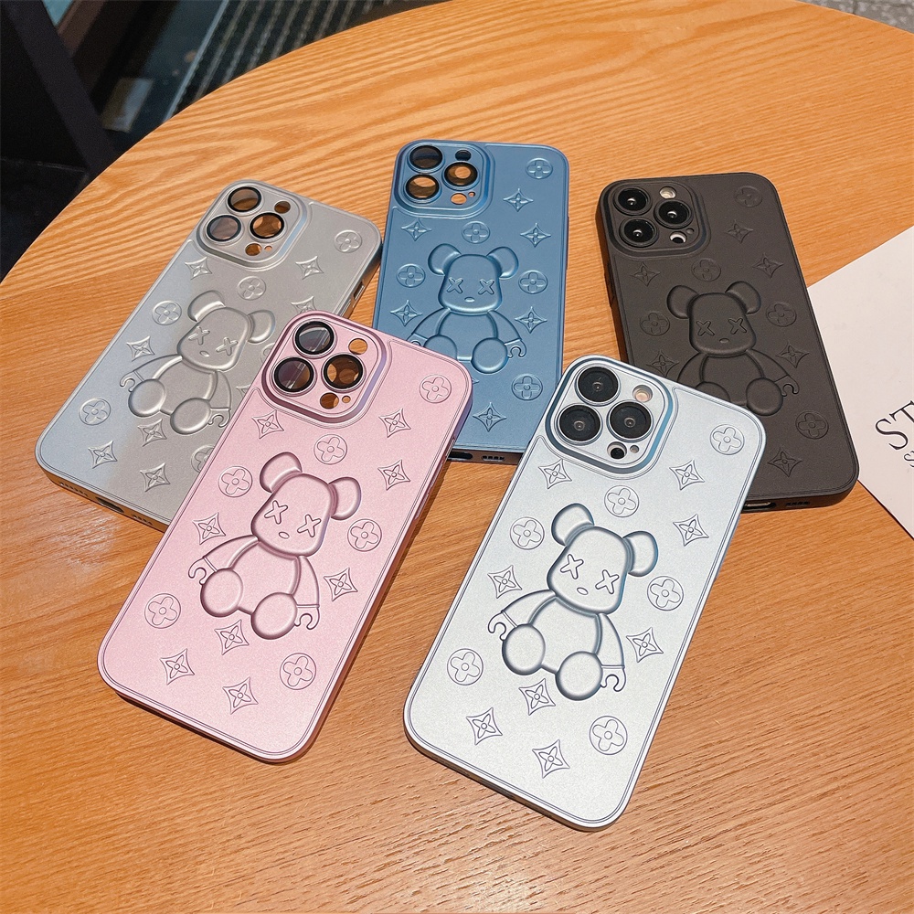 Ốp Điện Thoại Mềm Mạ Điện Họa Tiết Hoạt Hình 3D Cho IPhone 13 12 11 Pro Max XS Max XR X 8 7 Plus