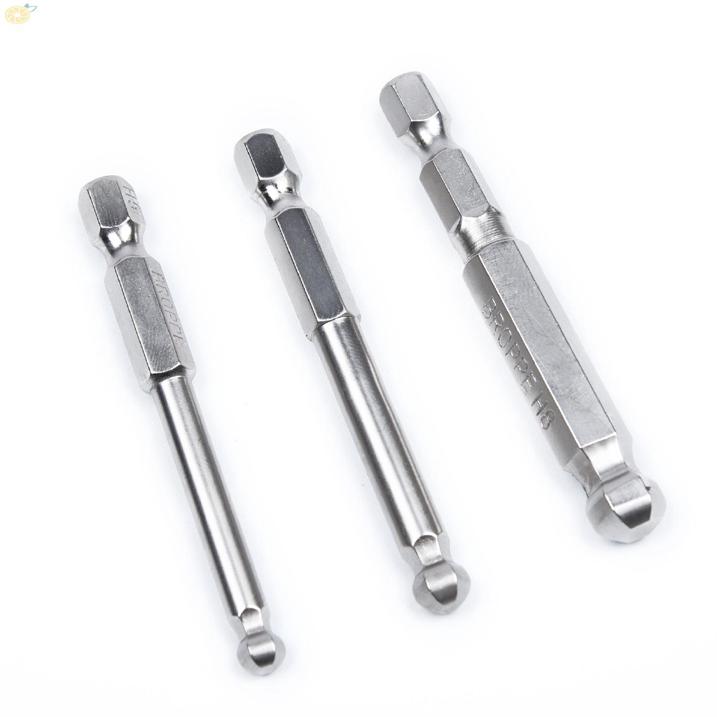 Set 7 mũi tuốc nơ vít bằng thép S2 màu bạc 1/4inch 65mm 2/2.5/3/4/5/6mm độ chính xác cao