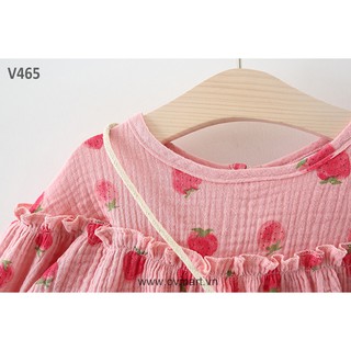 V465-Váy Dâu Tây Hồng