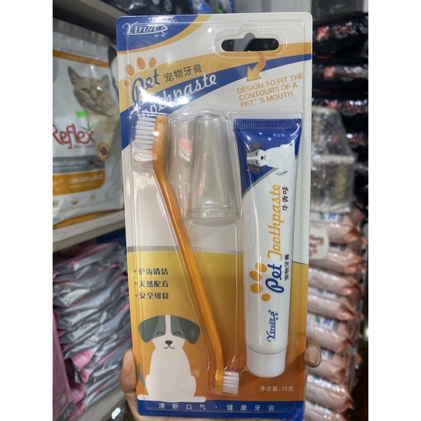 Set Kem Đánh Răng và Bàn Chải Chó Boss 75gr