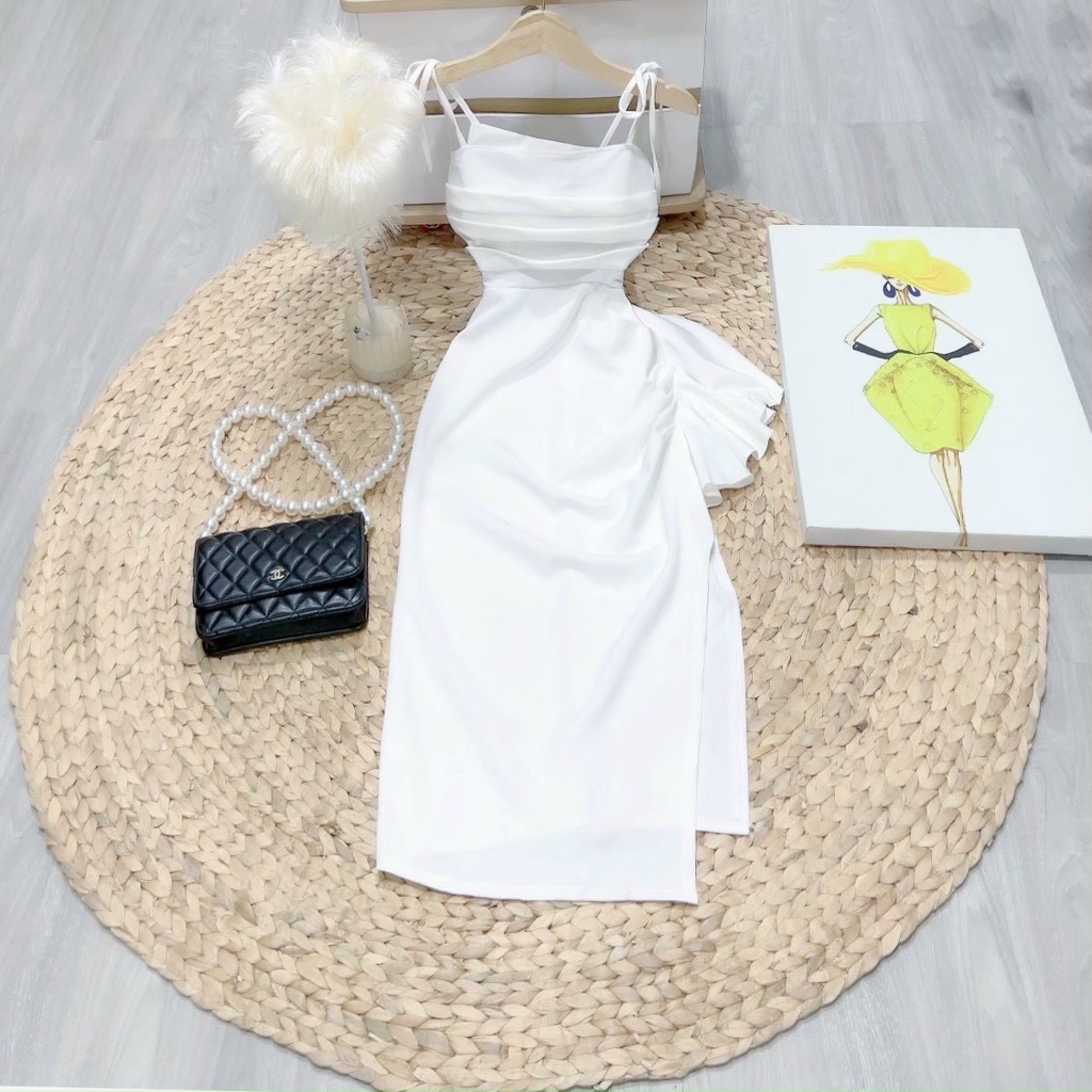 Váy đầm nữ body hai dây xếp ly gợi cảm quyến rũ