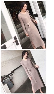 Váy len dáng dài cao cấp phong cách hàn quốc