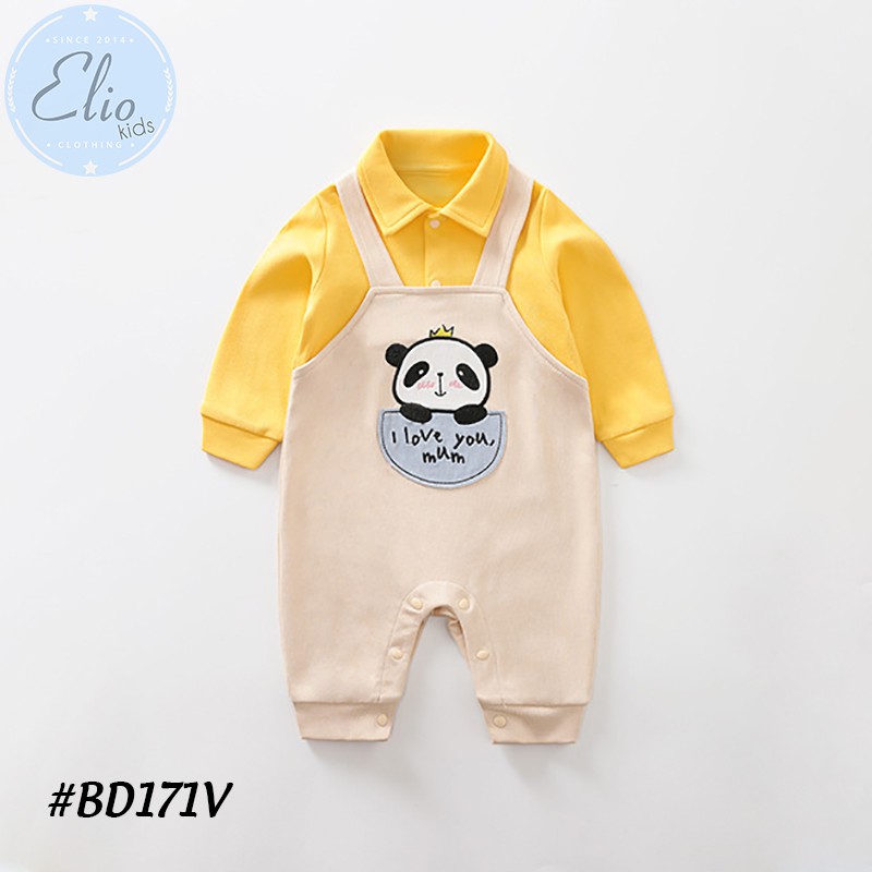 Bodysuit bé sơ sinh, áo sơ sinh cho bé từ 1 tháng đến 1 tuổi hình gấu ngộ nghĩnh chất liệu cotton 100% cao cấp  BD171