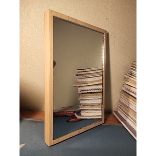 Gương để bàn kích thước 27x18 cm gỗ thông tự nhiên