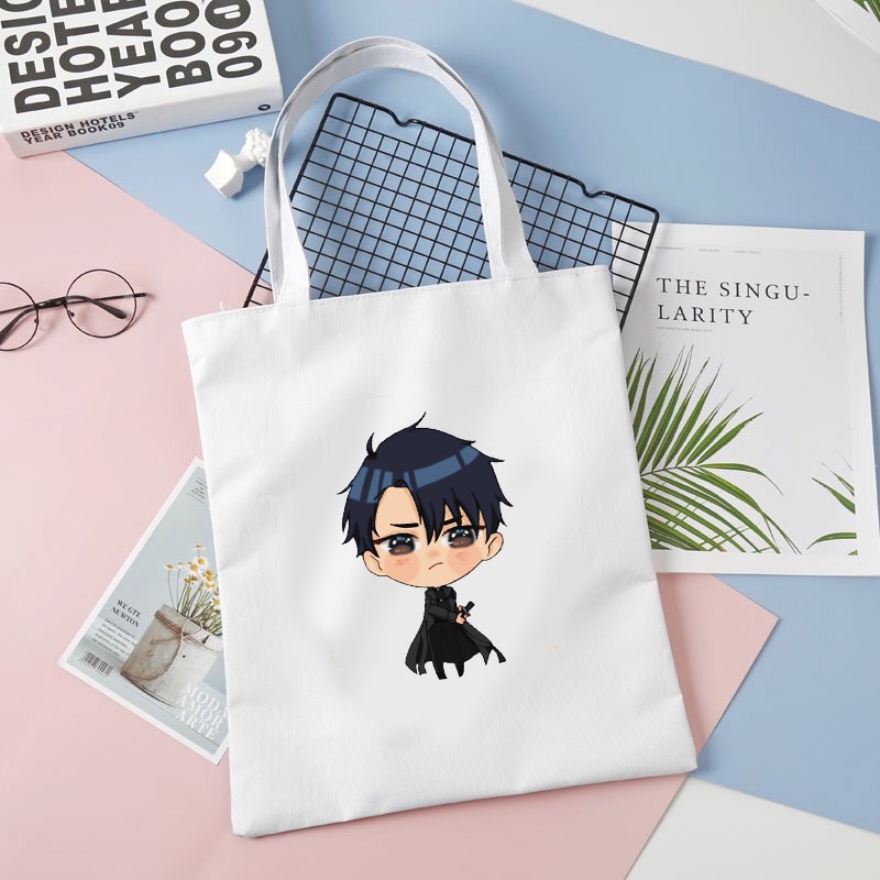 Túi tote vải trắng đeo vai in hình Omniscient Reader TOÀN TRÍ ĐỘC GIẢ tiện lợi thời trang anime chibi