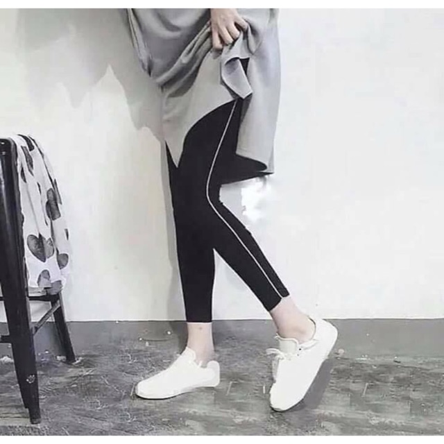 Quần legging thun sọc