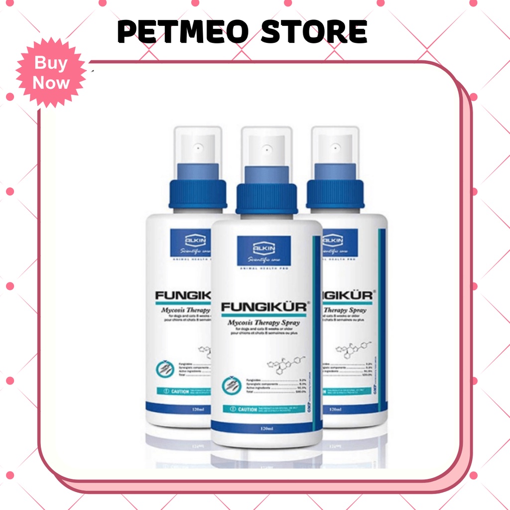 Thuốc trị nấm mèo, chó đặc trị viêm da cho chó mèo, thú cưng FUNGIKUR - PETMEO