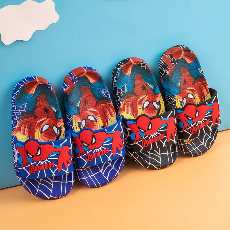 ♛Dép Sandal Đế Mềm Chống Trượt In Hình Người Nhện Hoạt Hình Dành Cho Bé Trai Đi Trong Phòng Tắm