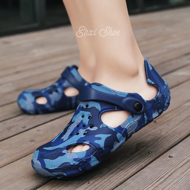 Xăng đan Chống Thấm Nước Họa Tiết Rằn Ri Cá Tính Cho Nam