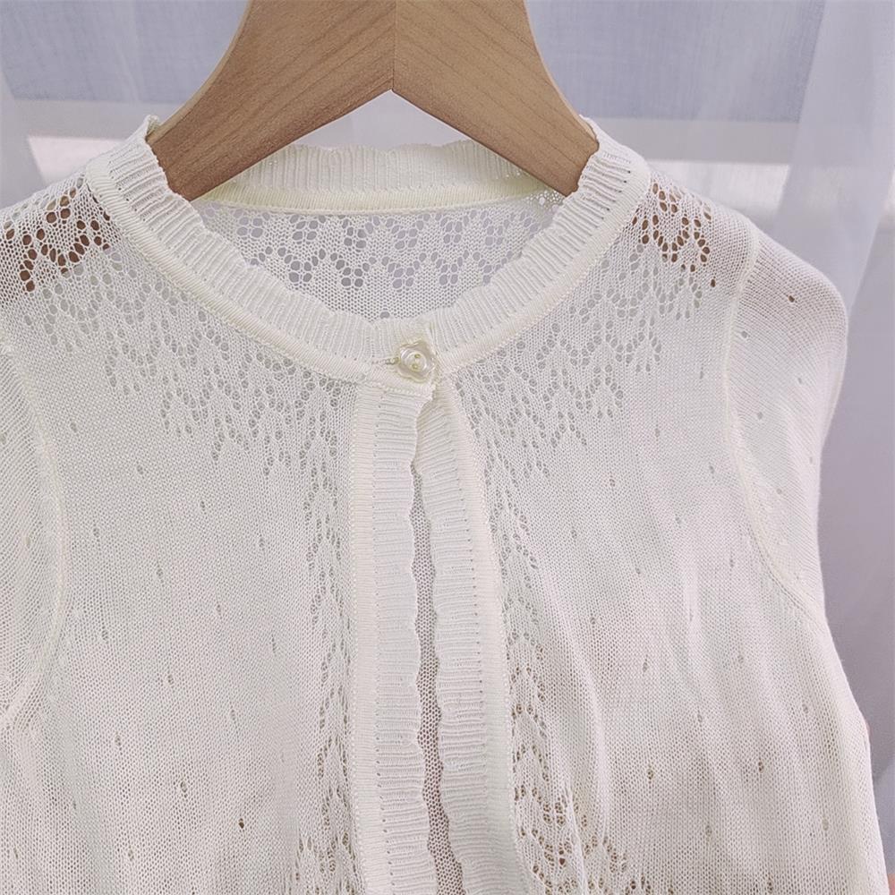 Áo Khoác Dệt Kim Bằng Lụa Mát Thoáng Khí Chống Nắng Ngoài Trời Cho Bé Gái