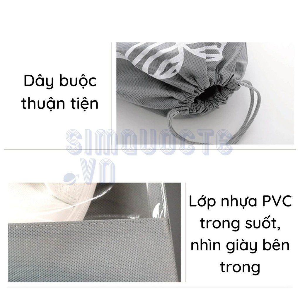 Túi đựng chống bẩn giày du lịch, túi đựng bảo quàn giày chống ẩm và bẩn, chống thấm nước, họa tiết teen