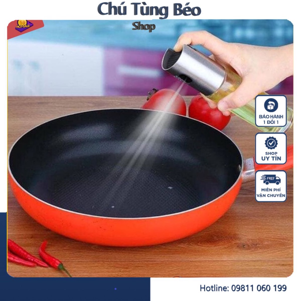 Bình xịt dầu ăn thủy tinh, chai xịt dầu ăn phun sương dùng cho nồi chiên, salad, nướng 100ml