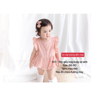 SS7- Rập giấy may romper cánh tiên sơ sinh